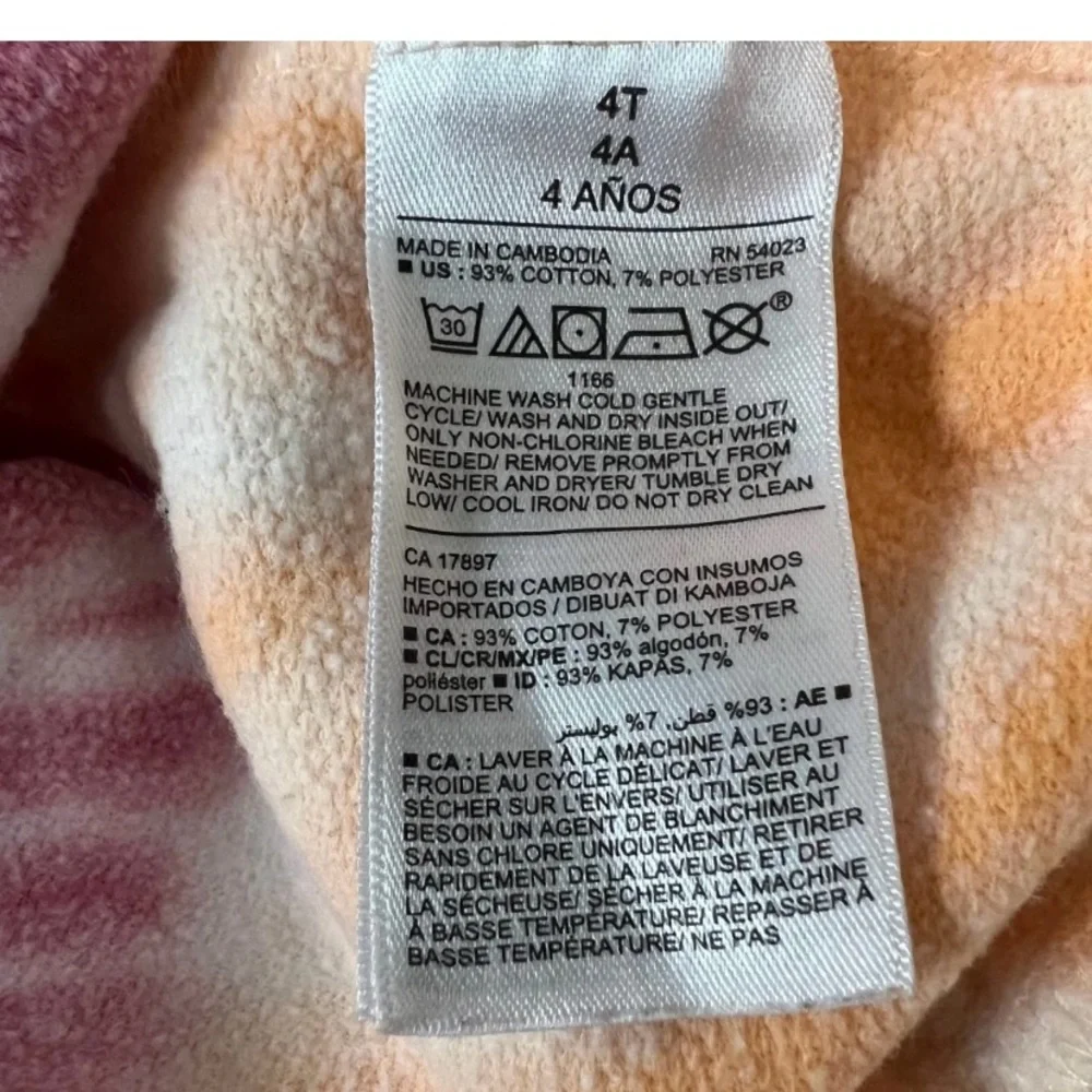 Old‎ Navy Girl's Tie Dye Pink Multicolor Sweatshirt Size 4T